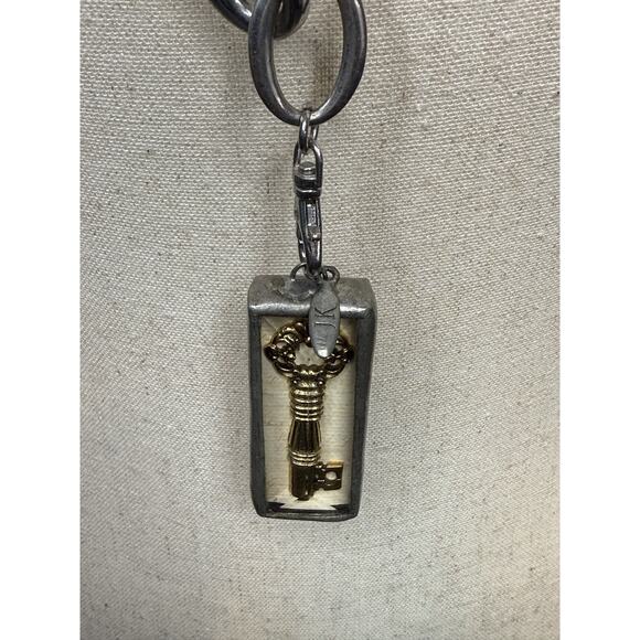 Jewel Kade Happiness Key Necklace 30” Silver Tone Chain w/ Pewter Framed Pendant - Picture 4 of 12